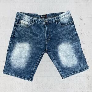 South Pole Jean Shorts Jorts Mens 40 Stretch  Distressed Streetwear Faded